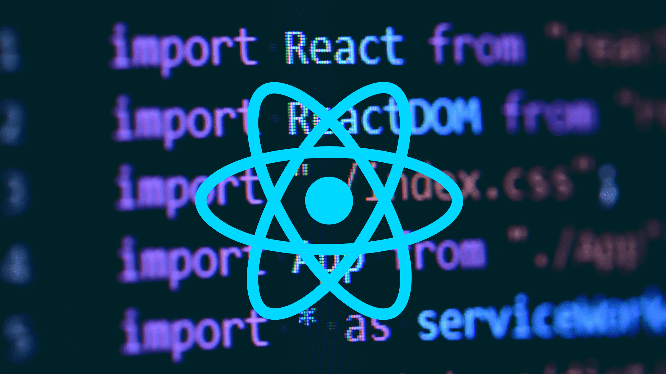 Portada - Logo de React sobre código de programación