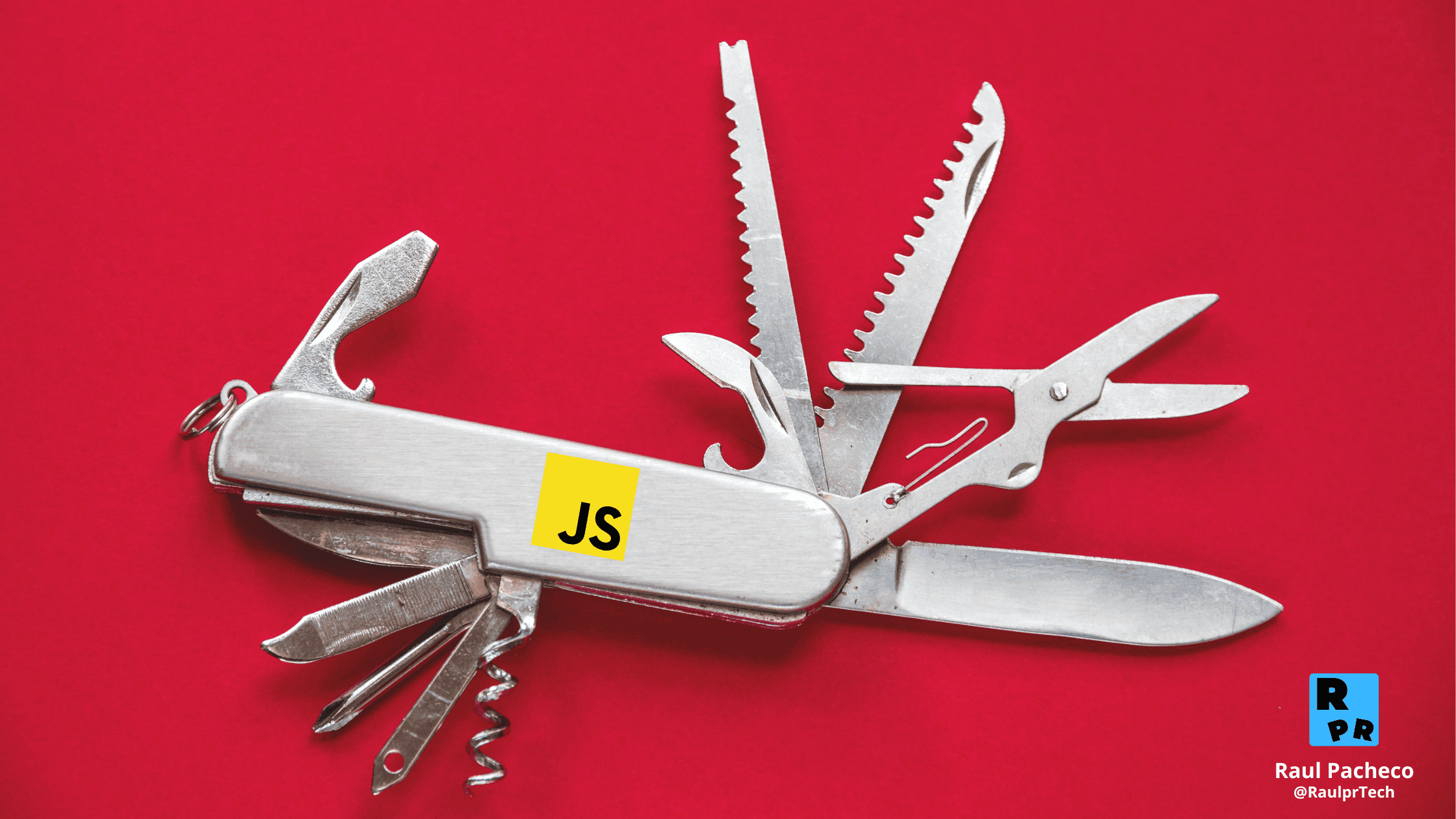Versatilidad - Navaja suiza con el logo de JavaScript